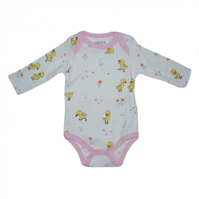 Body cu maneca lunga pentru fete Mini Junior BDY-MJ11, Alb [1]