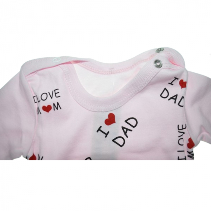 Body cu maneca lunga pentru fete Mini Junior BDY-MJ33, Roz [2]