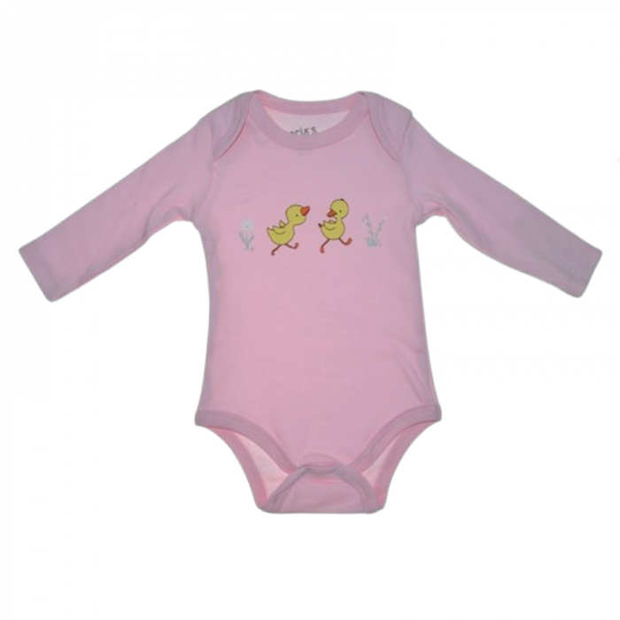 Body cu maneca lunga pentru fete Mini Junior BDY-MJ10, Roz [1]