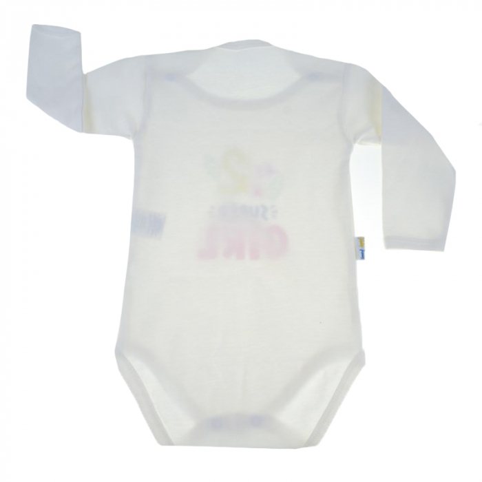 Body cu maneca lunga pentru fete Mini Junior MJ-10-68-cm, Crem [2]