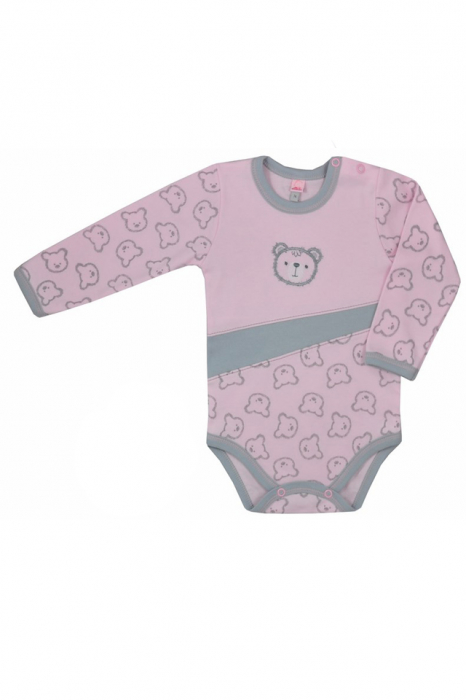 Body cu maneca lunga pentru fete Misiaki Koala 04-723R-74, Roz [1]