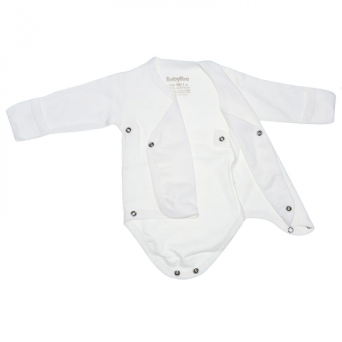 Body cu maneca lunga si manusi pentru bebelusi BabyToo BDYBT-4, Crem [3]