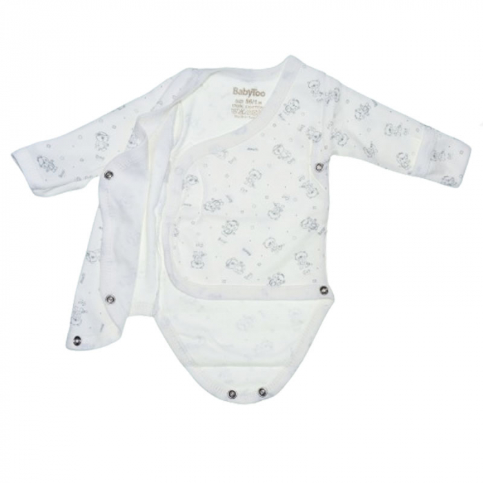 Body cu maneca lunga si manusi pentru bebelusi BabyToo BDYBT-8, Crem [4]