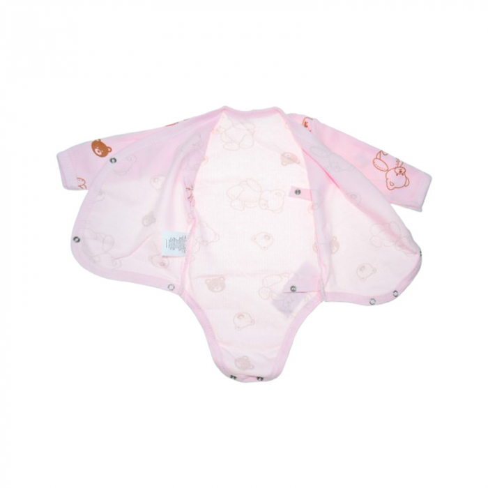 Body cu maneca lunga si manusi pentru fete Mini Junior BDY-MJ-2R, Roz [4]