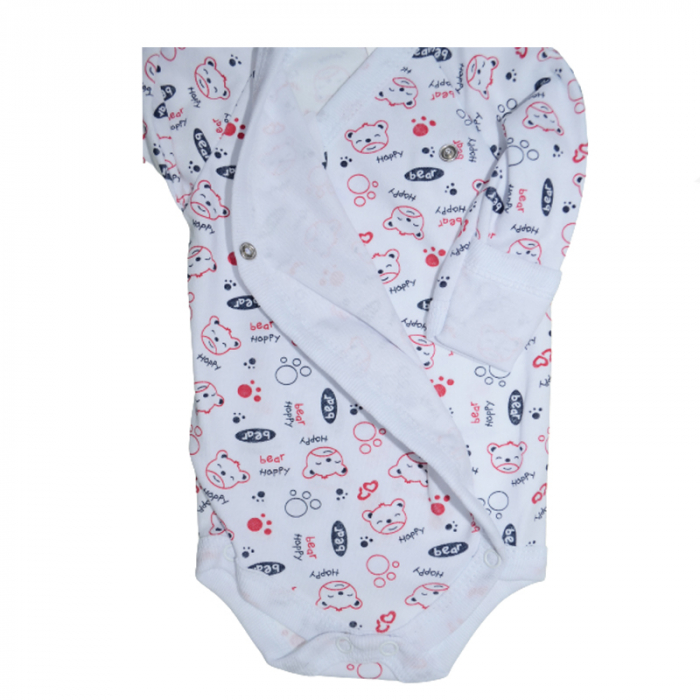 Body cu maneca lunga pentru baieti Mini Bimbi 100323, Alb [3]