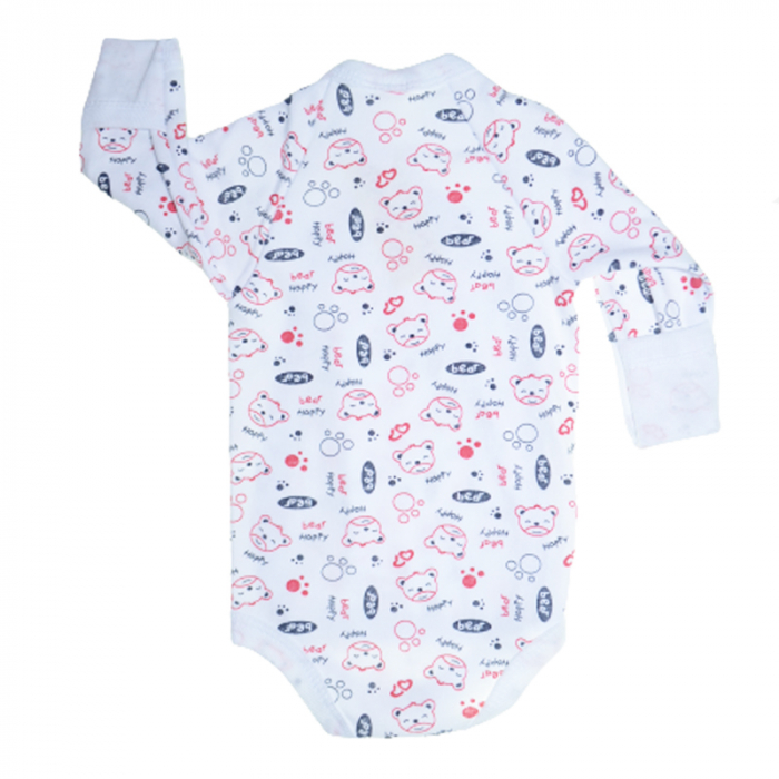 Body cu maneca lunga pentru baieti Mini Bimbi 100323, Alb [2]