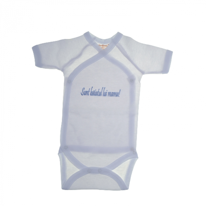 Body cu maneca scurta pentru baieti Mini Bimbi BB9-48, Alb [1]