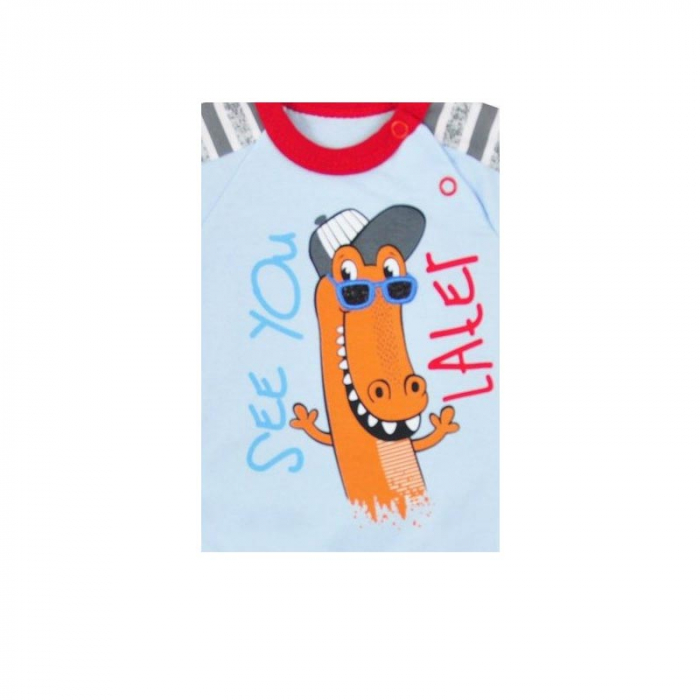 Body cu maneca scurta pentru baieti Koala Aligator 05-954A_62 cm, Albastru [2]