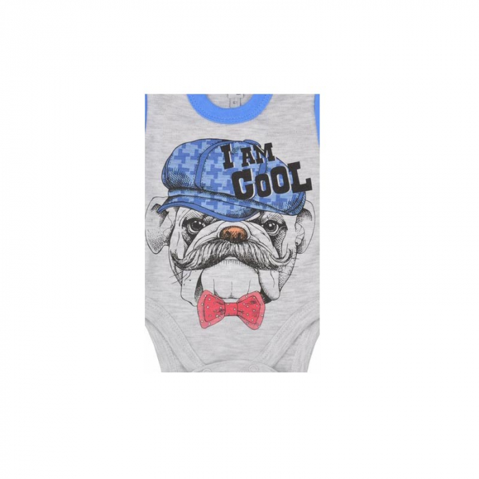 Body cu maneca scurta pentru baieti Koala Pies i kot 04-838_68 cm, Gri [2]
