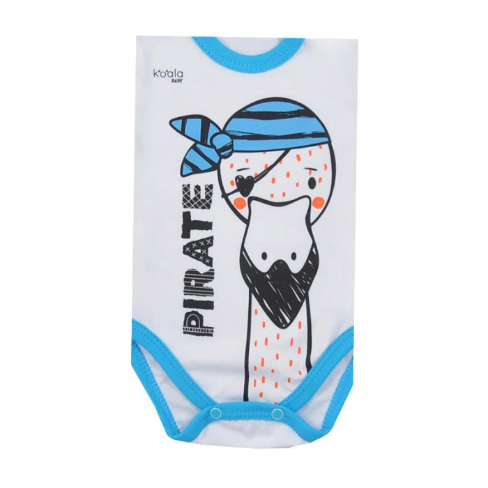Body cu maneca scurta pentru baieti Koala Pirate 07-721_62 cm, Alb [2]