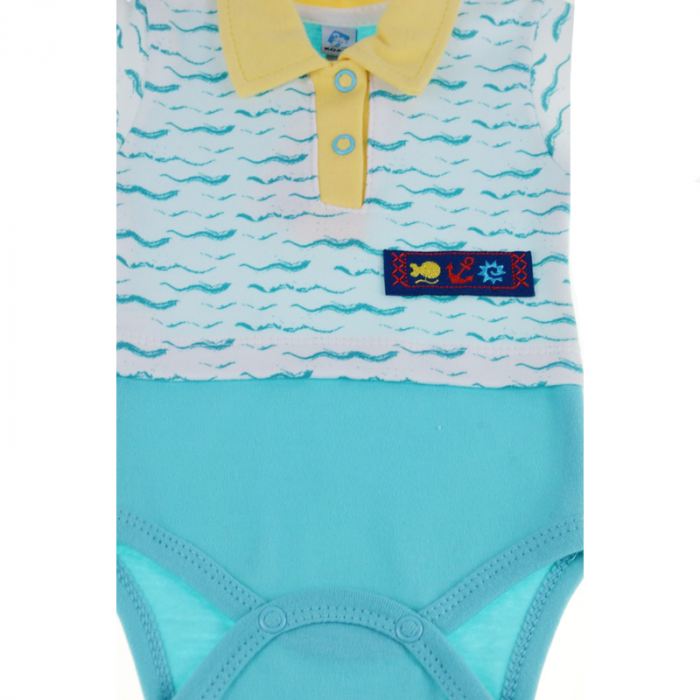Body cu maneca scurta pentru baieti Koala Wielorybek 04-343-62-cm, Multicolor [3]