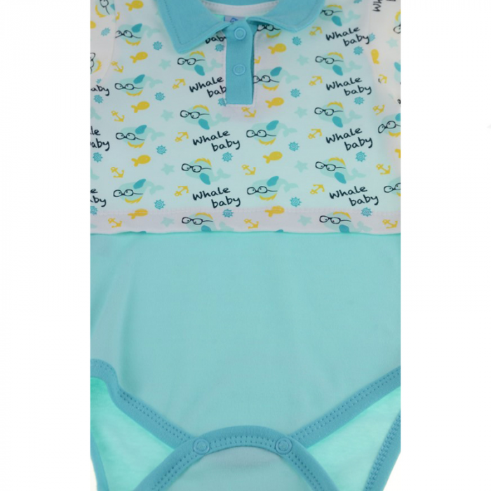Body cu maneca scurta pentru baieti Koala Wielorybek 04-347-86-cm, Multicolor [3]