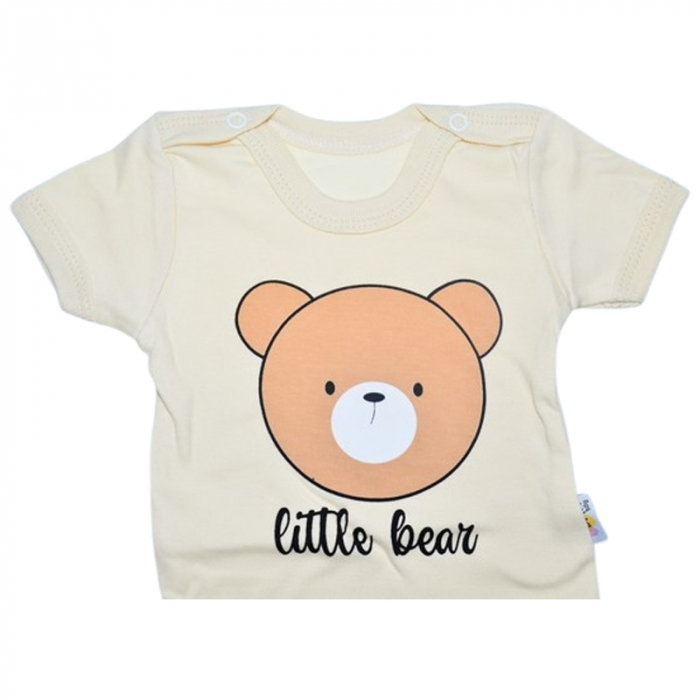 Body cu maneca scurta, pentru baieti, Mini Junior 2118UC, Crem [3]
