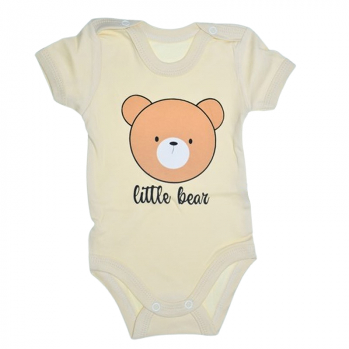 Body cu maneca scurta, pentru baieti, Mini Junior 2118UC, Crem [1]