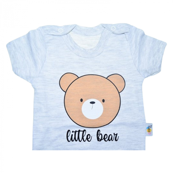 Body cu maneca scurta, pentru baieti, Mini Junior 2118UG, Gri [3]