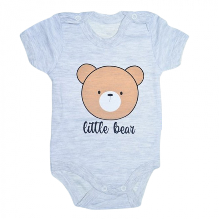 Body cu maneca scurta, pentru baieti, Mini Junior 2118UG, Gri [1]