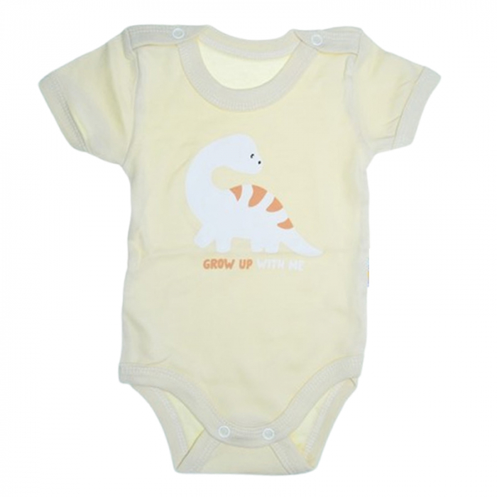 Body cu maneca scurta, pentru baieti, Mini Junior 2119DC, Crem [1]