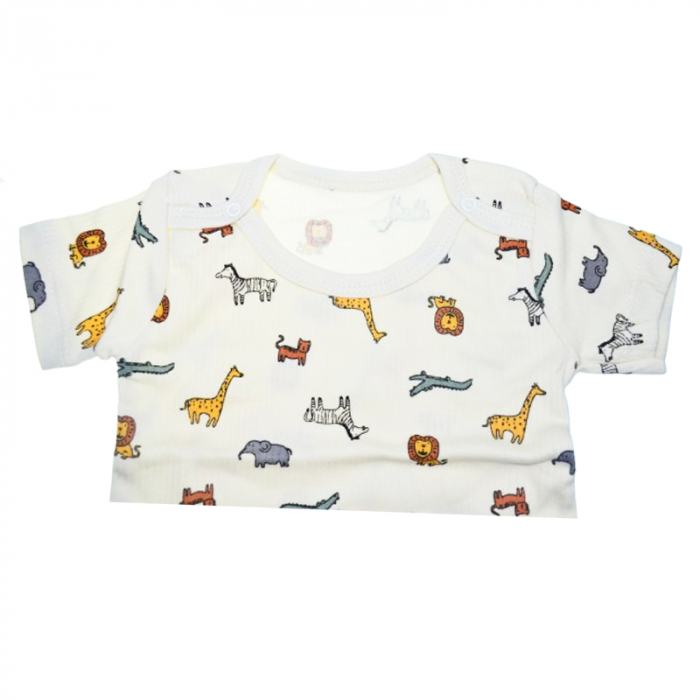 Body cu maneca scurta pentru bebelusi Mini Junior 2656TK, Crem [3]