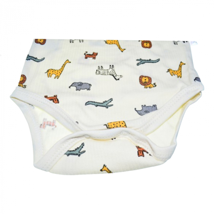 Body cu maneca scurta pentru bebelusi Mini Junior 2656TK, Crem [4]