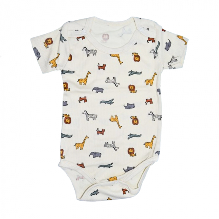 Body cu maneca scurta pentru bebelusi Mini Junior 2656TK, Crem [1]