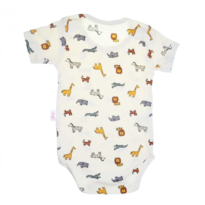Body cu maneca scurta pentru bebelusi Mini Junior 2656TK, Crem [2]