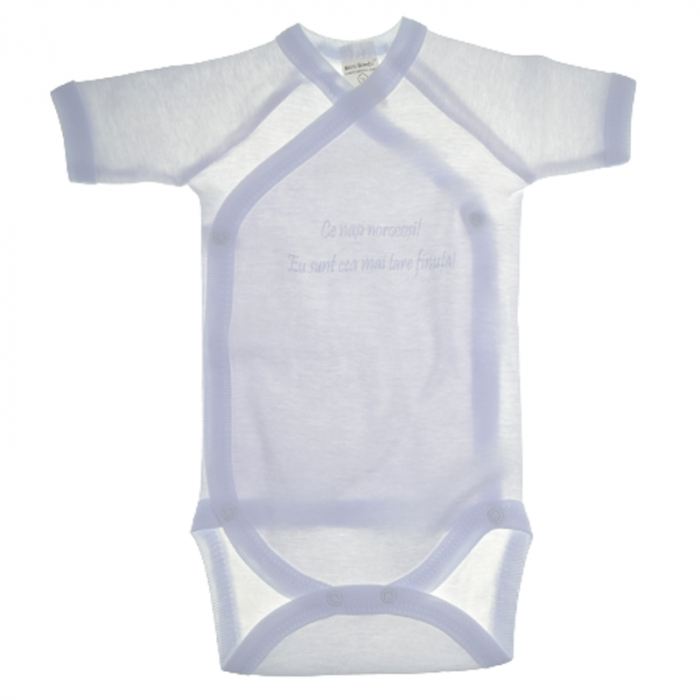 Body cu maneca scurta pentru fete Mini Bimbi BB2-56, Alb [1]