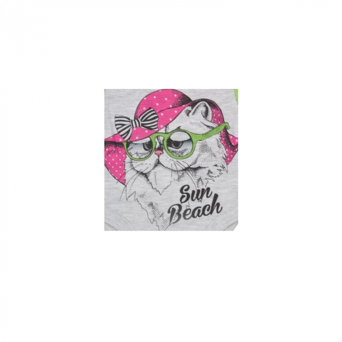Body cu maneca scurta pentru fete Koala Pies i kot 04-838G_68 cm, Gri [2]