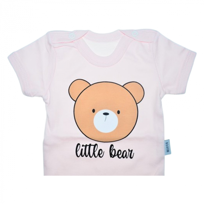 Body cu maneca scurta, pentru fete, Mini Junior 2118UR, Roz [3]