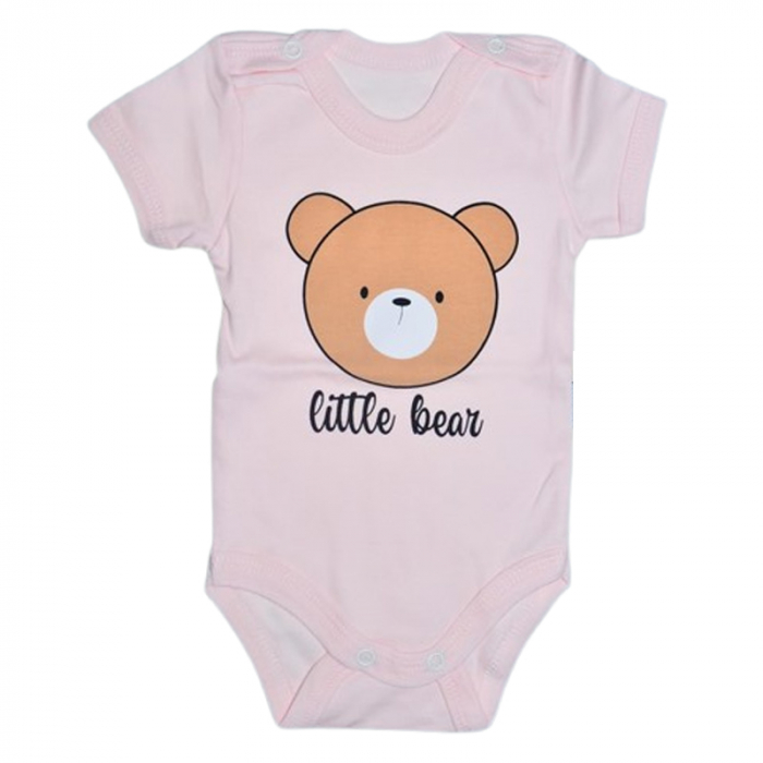 Body cu maneca scurta, pentru fete, Mini Junior 2118UR, Roz [1]