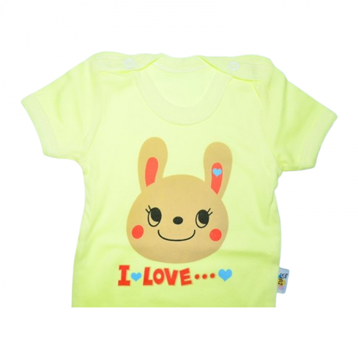 Body cu maneca scurta, pentru fete, Mini Junior 2119ILG, Galben [3]