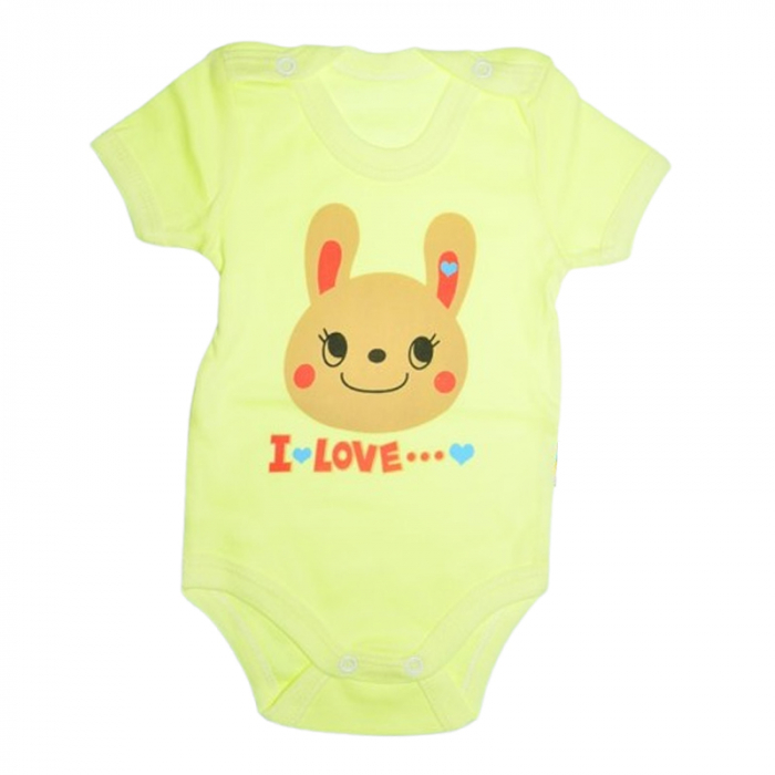 Body cu maneca scurta, pentru fete, Mini Junior 2119ILG, Galben [1]