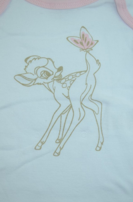 Body cu maneca scurta pentru fete Sun City Bambi AQE0597A-86-cm, Alb [2]