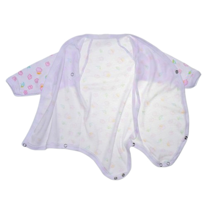 Body din bumbac, cu maneca lunga, cu imprimeu, pentru bebelusi, Mini Junior 1411NR-68, Alb [3]