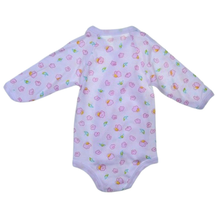 Body din bumbac, cu maneca lunga, cu imprimeu, pentru bebelusi, Mini Junior 1411NR-68, Alb [4]