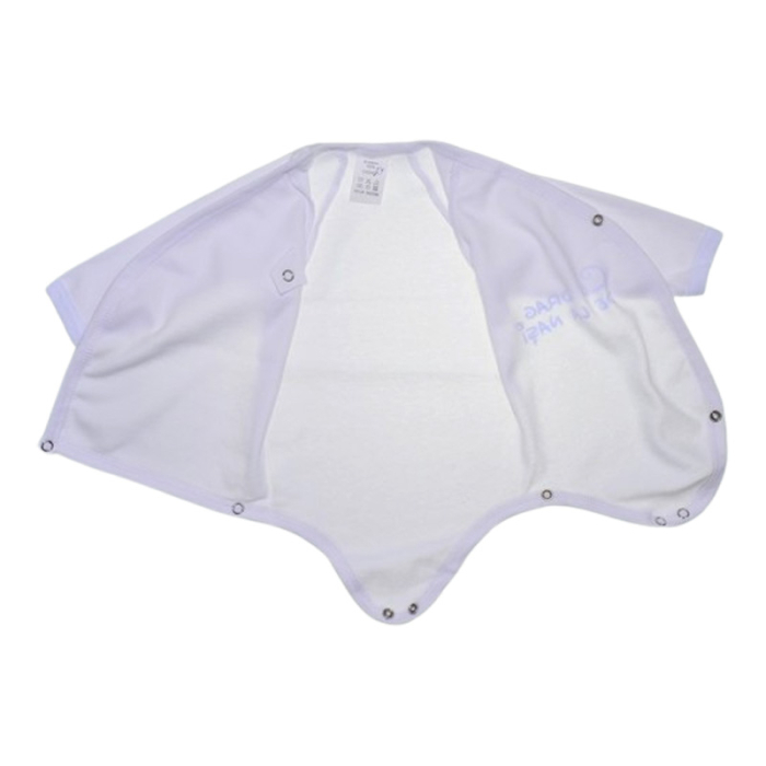 Body din bumbac, cu maneca lunga,  cu mesaj, pentru bebelusi, Mini Junior 1411A-68, Alb [4]