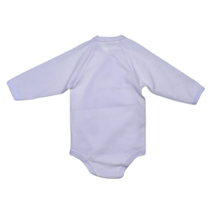 Body din bumbac, cu maneca lunga, cu mesaj, pentru bebelusi, Mini Junior 1411A2-68, Alb [4]