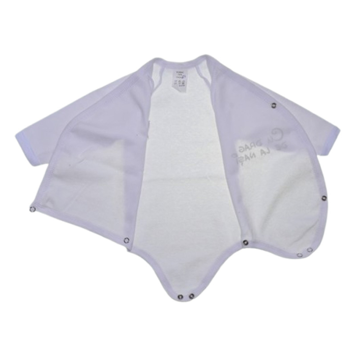 Body din bumbac, cu maneca lunga, cu mesaj, pentru bebelusi, Mini Junior 1411A2-68, Alb [3]