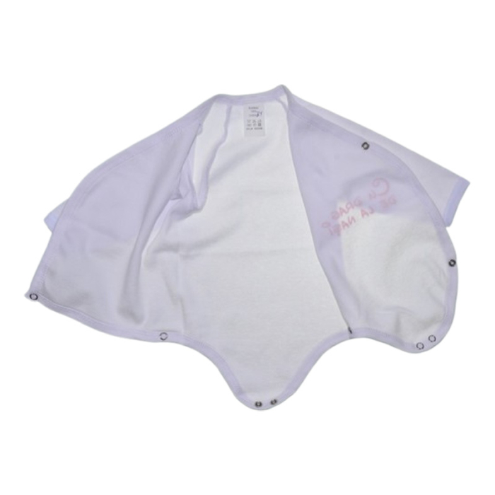 Body din bumbac, cu maneca lunga, cu mesaj, pentru bebelusi, Mini Junior 1411R-68, Alb [3]