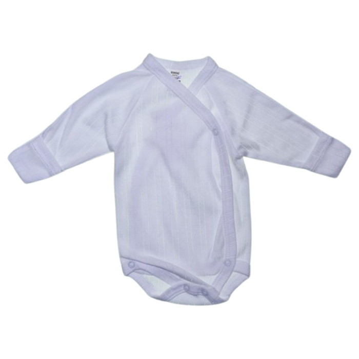 Body din bumbac, cu maneca lunga, pentru bebelusi, Mini Junior 1209A-56, Alb [1]