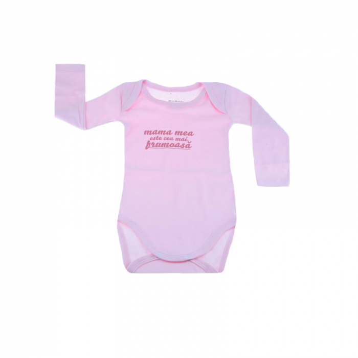Body cu maneca lunga pentru fete Mini Bimbi BMB-06RZ-92-cm, Roz [1]