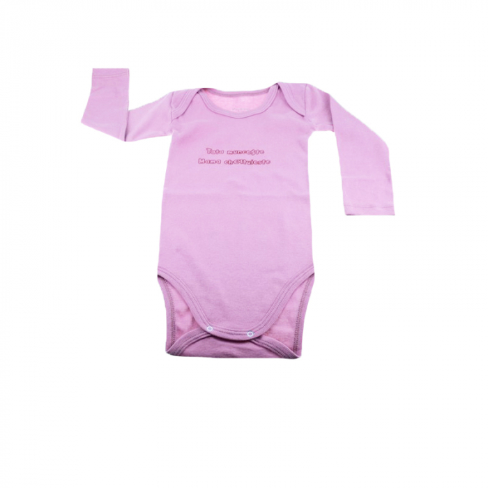 Body cu maneca lunga pentru fete Mini Bimbi BMB-09RZ-86-cm, Roz [1]