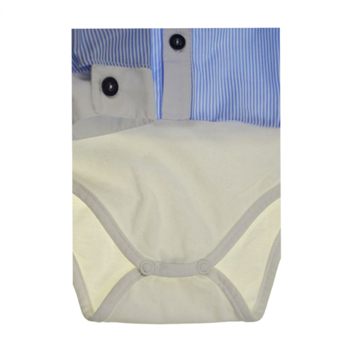 Body tip camasa cu maneca lunga pentru baieti, Mini Junior MJ-0303, Albastru [4]