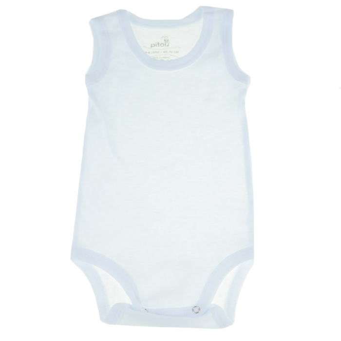 Body tip maiou pentru copii Pifou Model 5 BP1-74-cm, Alb [1]