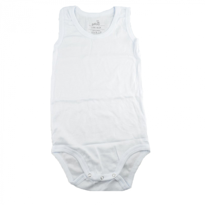 Body tip maiou pentru copii Pifou Model 5 M5-A-48208-98-cm, Alb [1]