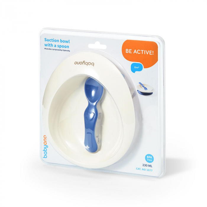Bol pentru hrana 230 ml BabyOno 1077, Alb [9]