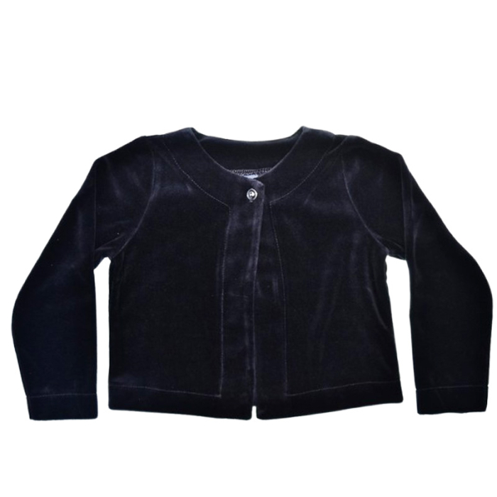 Bolero cu maneca lunga, din catifea, pentru fete, Atut 0539N-98, Negru [1]