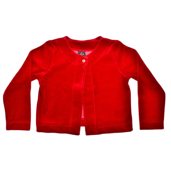 Bolero cu maneca lunga, din catifea, pentru fete, Atut 0539R, Rosu [1]