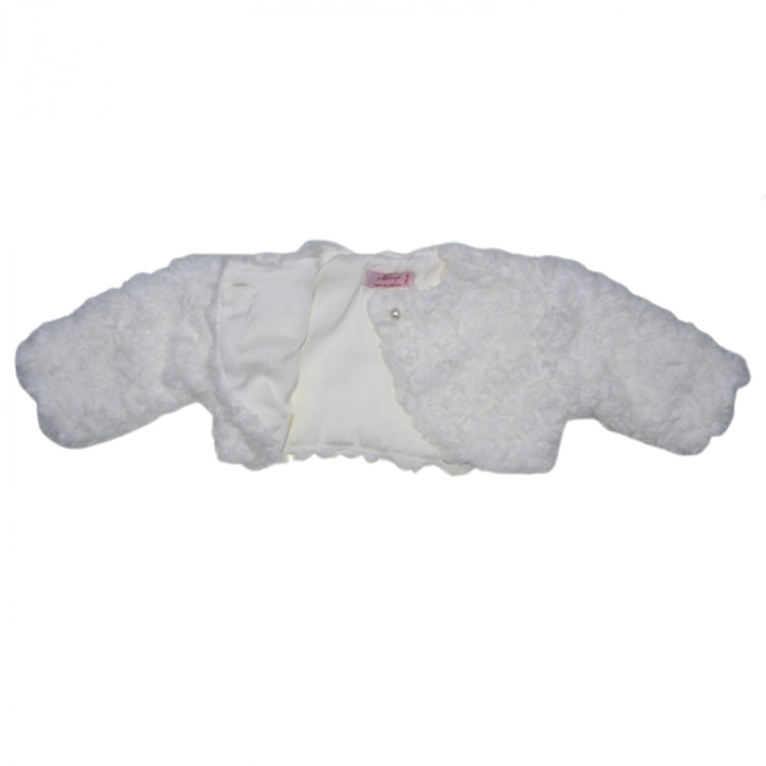 Bolero elegant din blanita pentru fete Mini Junior BLO-MJ1, Alb [3]