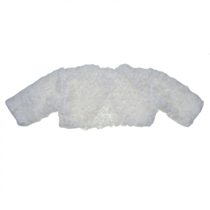 Bolero elegant din blanita pentru fete Mini Junior BLO-MJ1, Alb [2]
