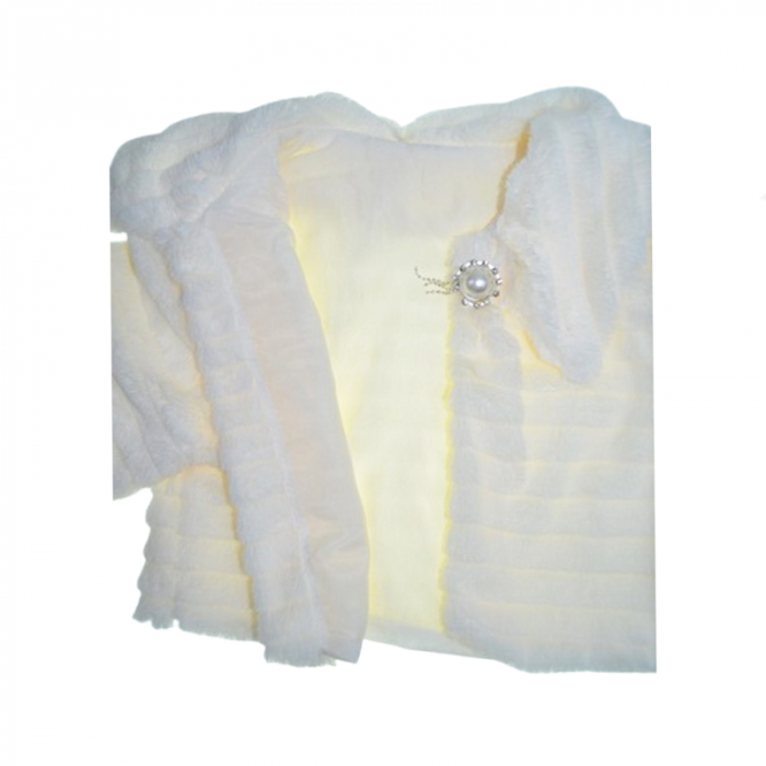 Bolero elegant din blanita pentru fete Mini Junior BLO-MJ2, Crem [3]